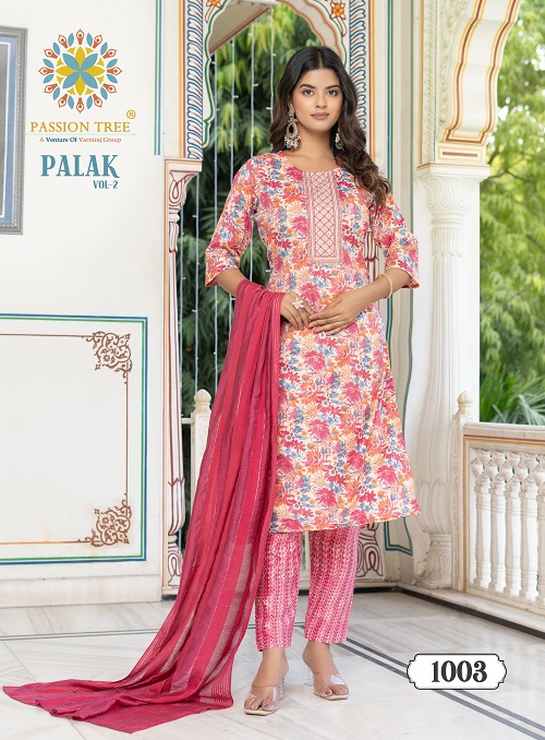 Palak Vol 2 By Passion Tree Fancy Kurti Pant With Dupatta